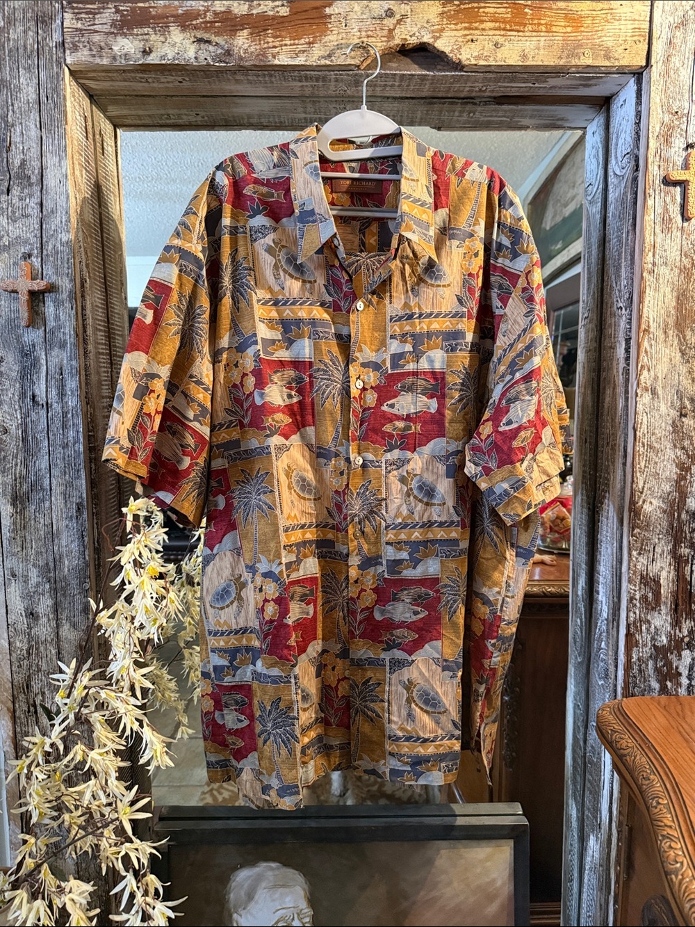 Vintage Tori Richard Honolulu Hawaiian Aloha Shirt | Sea Turtle Tropical Print |
